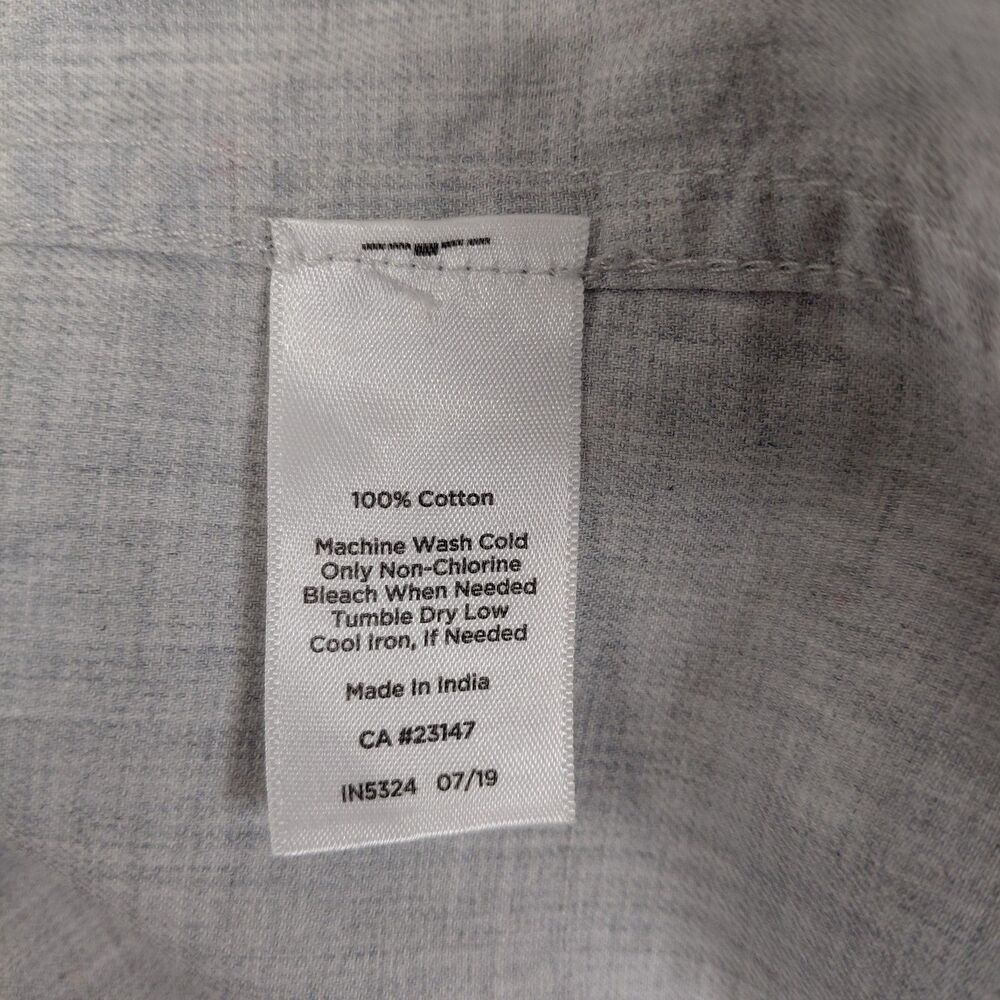 Talbots LS Polar Bear Button-Up Shirt 100% Cotton Light Gray Size Large - Picture 8 of 8